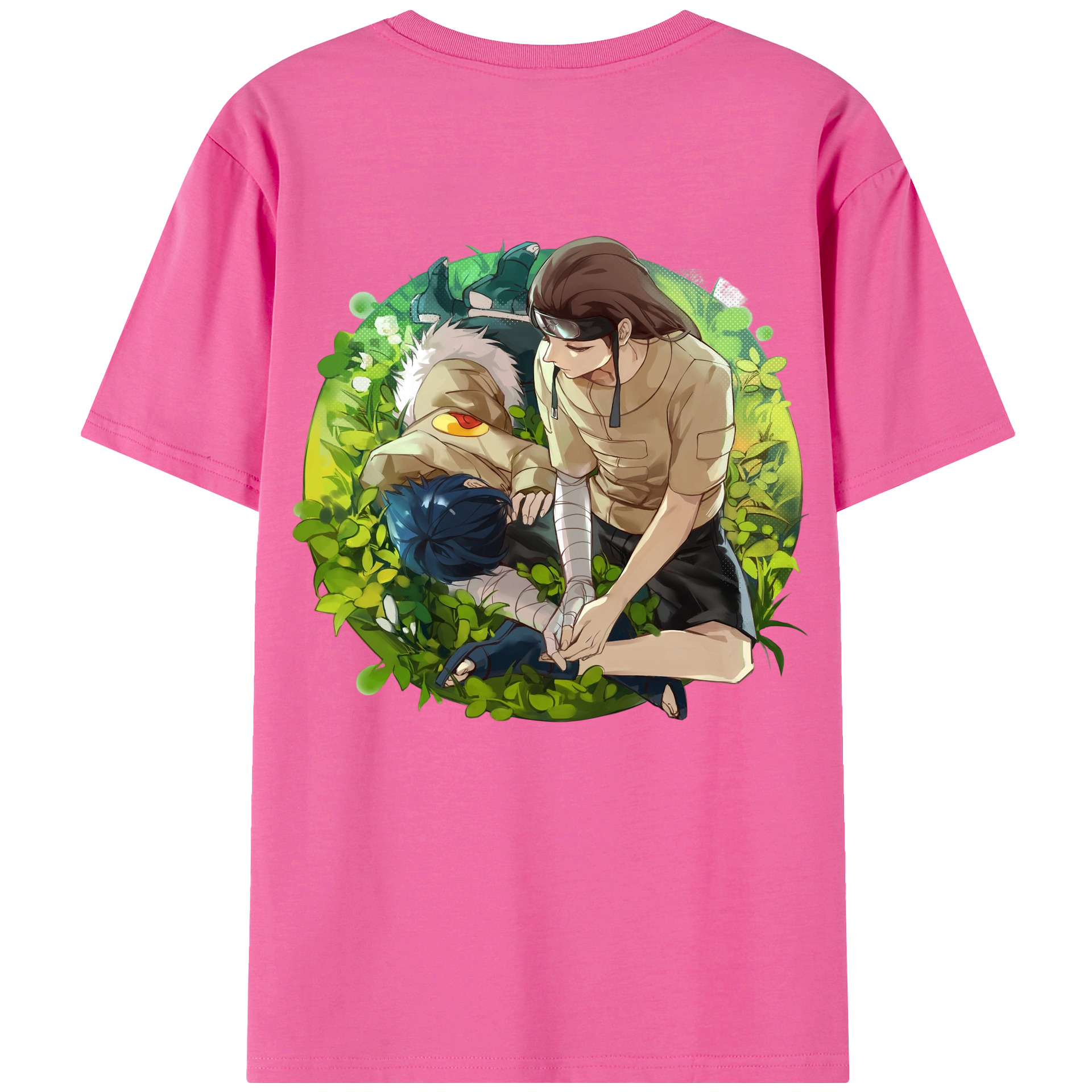 （画像用） NARUTO -ナルト- 日向ネジ Hyūga Neji レディース半袖Tシャツ(バックプリント)